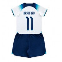 Camisa de time de futebol Inglaterra Marcus Rashford #11 Replicas 1º Equipamento Infantil Mundo 2022 Manga Curta (+ Calças curtas)